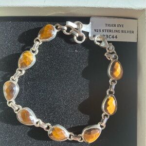 Tiger Eye Sterling Silver Bracelet